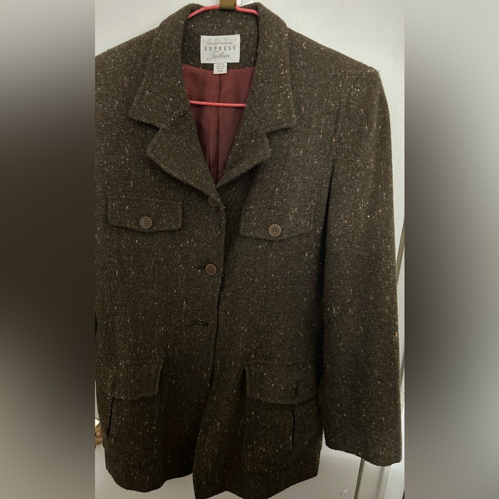 Express Brown Textured Blazer